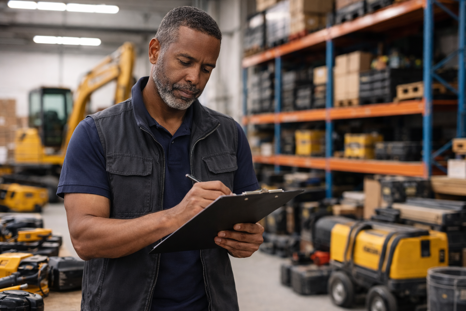 checking inventory levels for stolen rental equipment