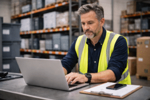 man creating warehouse processes