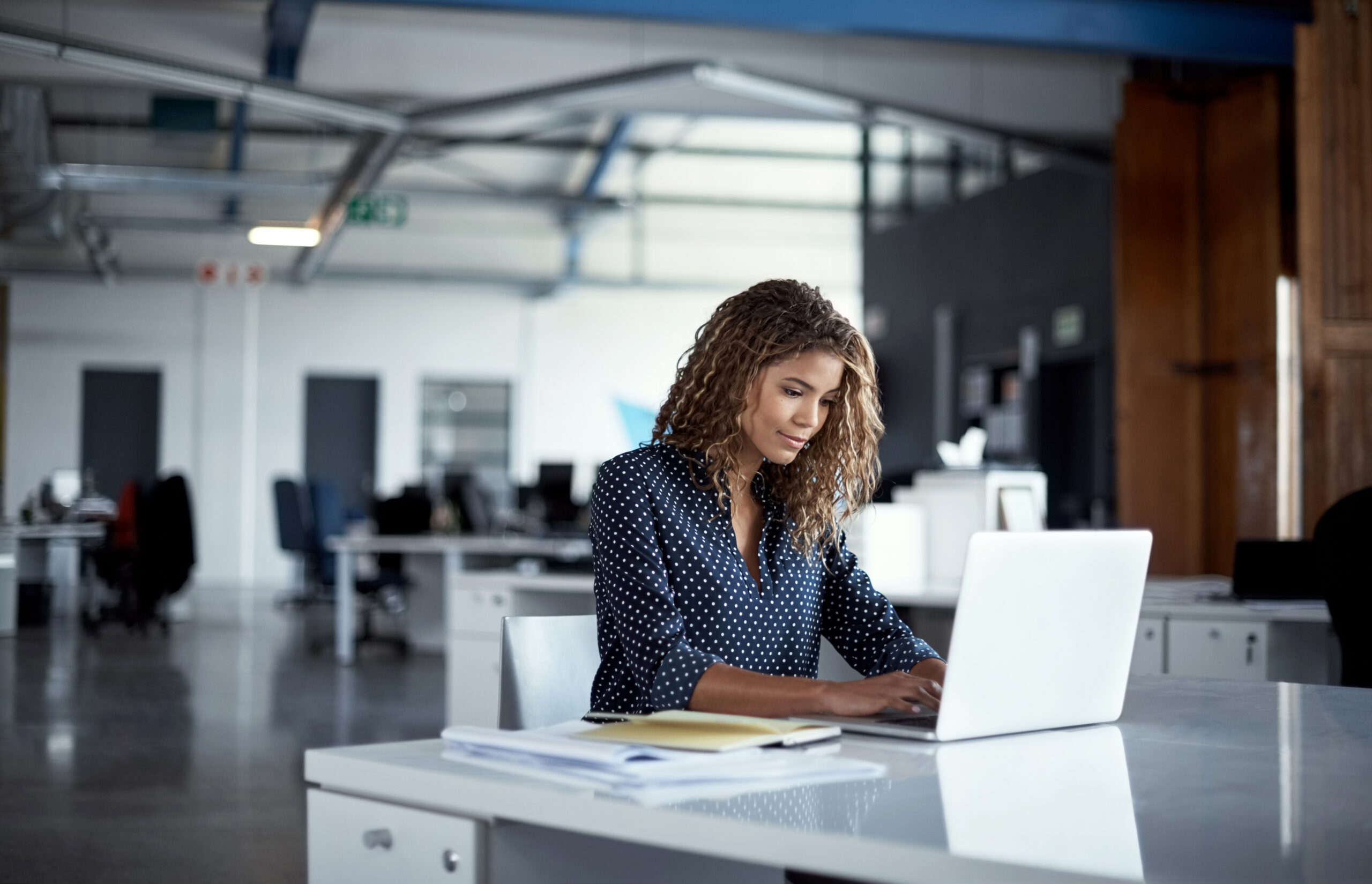 woman reviewing orders
