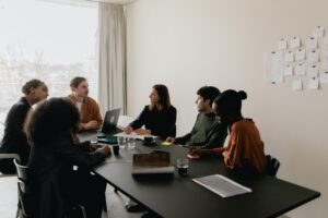 team discussing rental business taxes