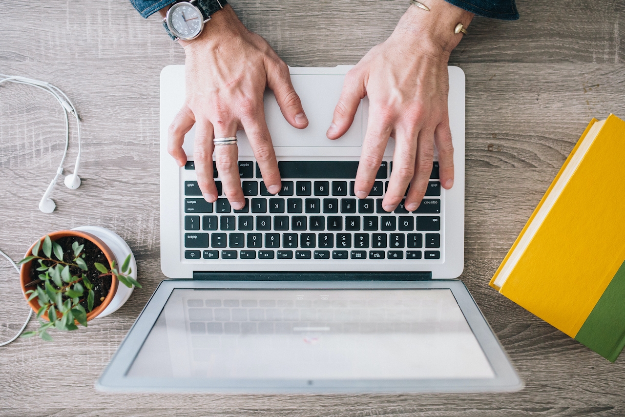 person researching rental business finances
