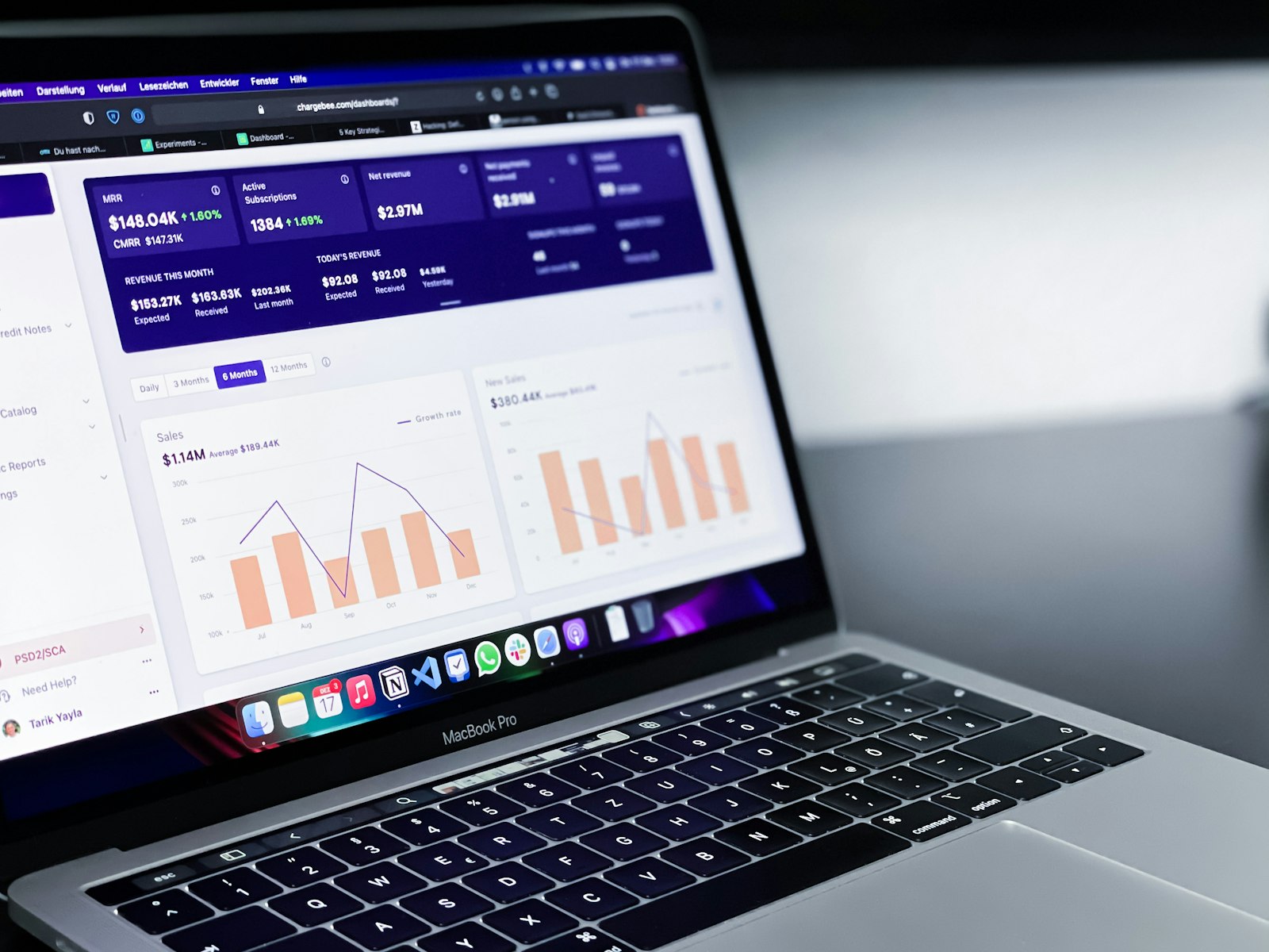 Laptop showing an analytics dashboard for tracking Google Ads performance
