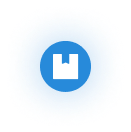 Inventory tracking blue icon