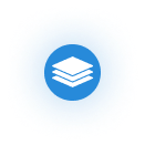 Order management blue glowing icon