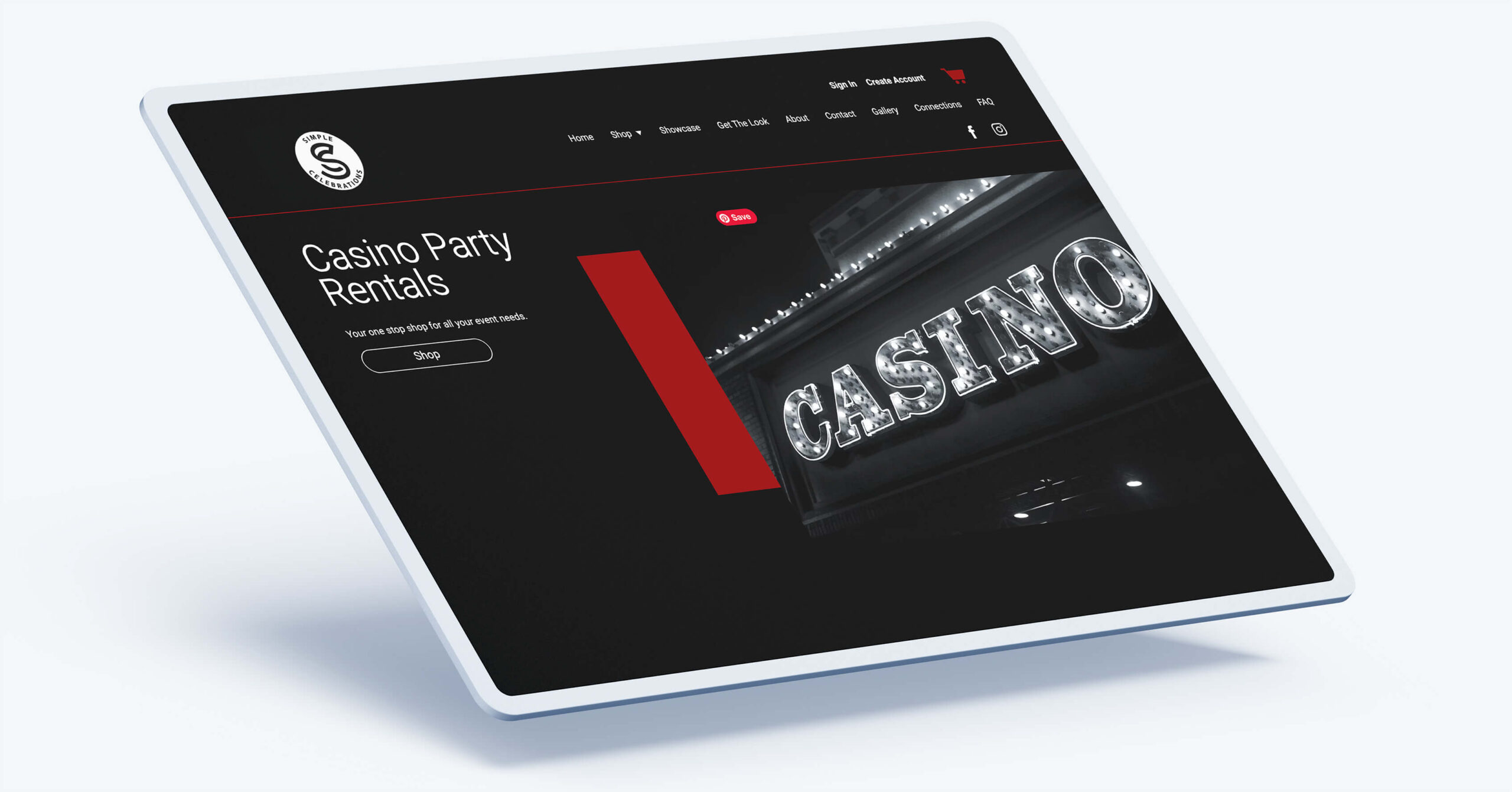 Magnolia rental website theme on tablet