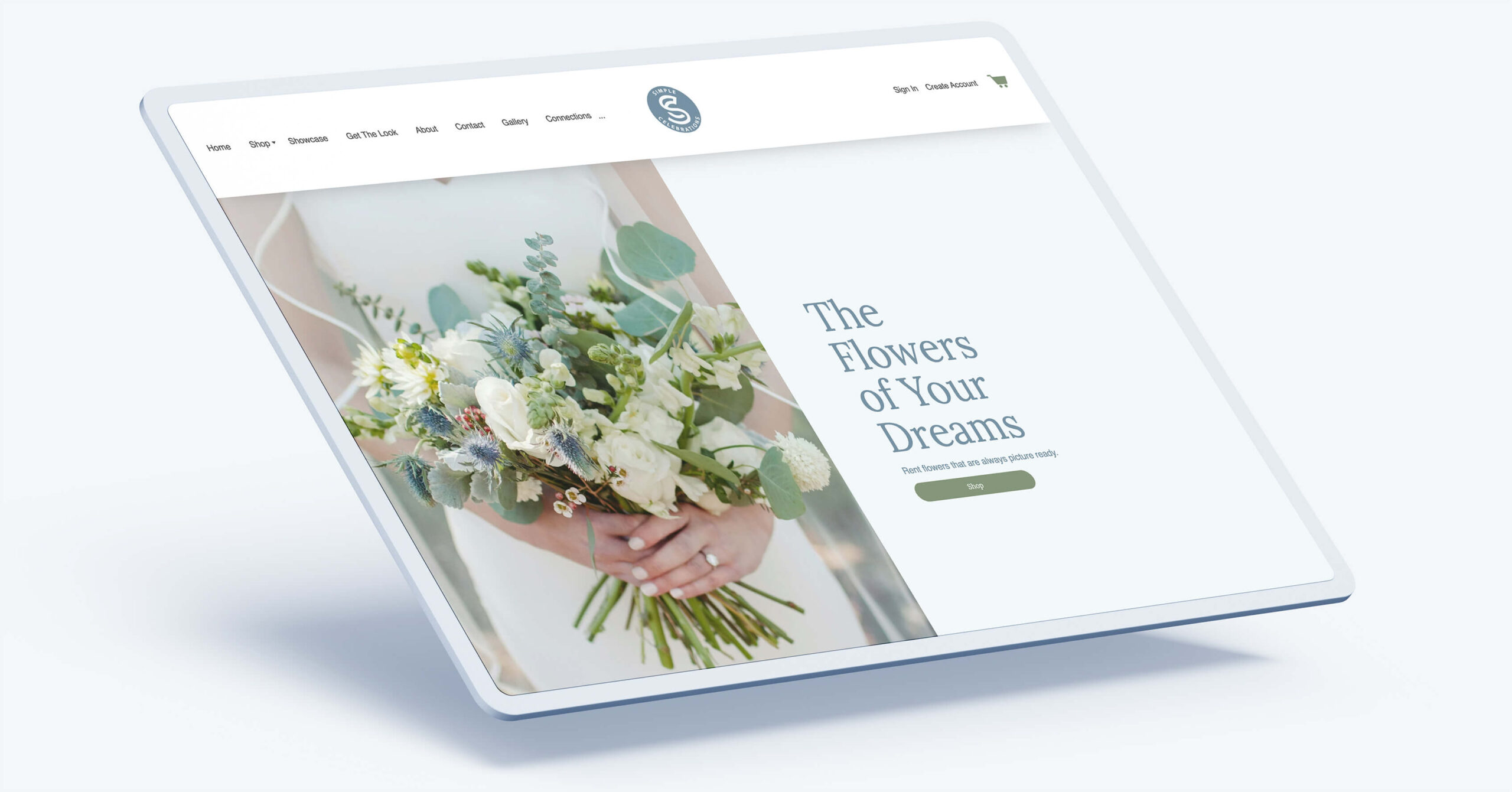 Prescott rental website theme on tablet