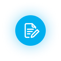 Quote teal glowing icon