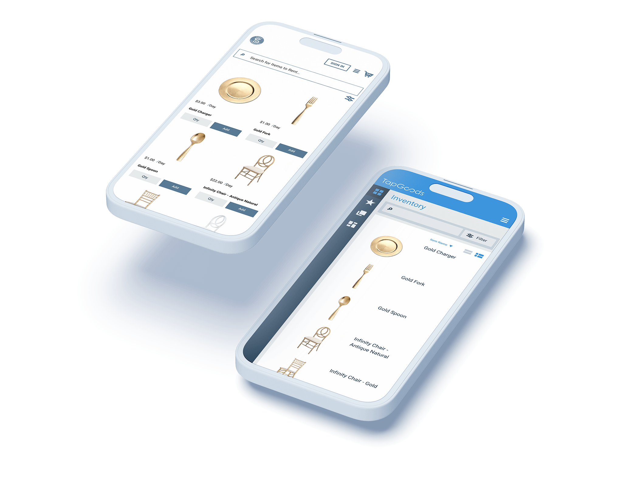 Rental website on iphone mockups