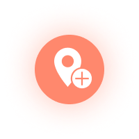 Multilocation Dark Orange Glow Icon