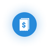 Invoicing Blue Glowing Icon