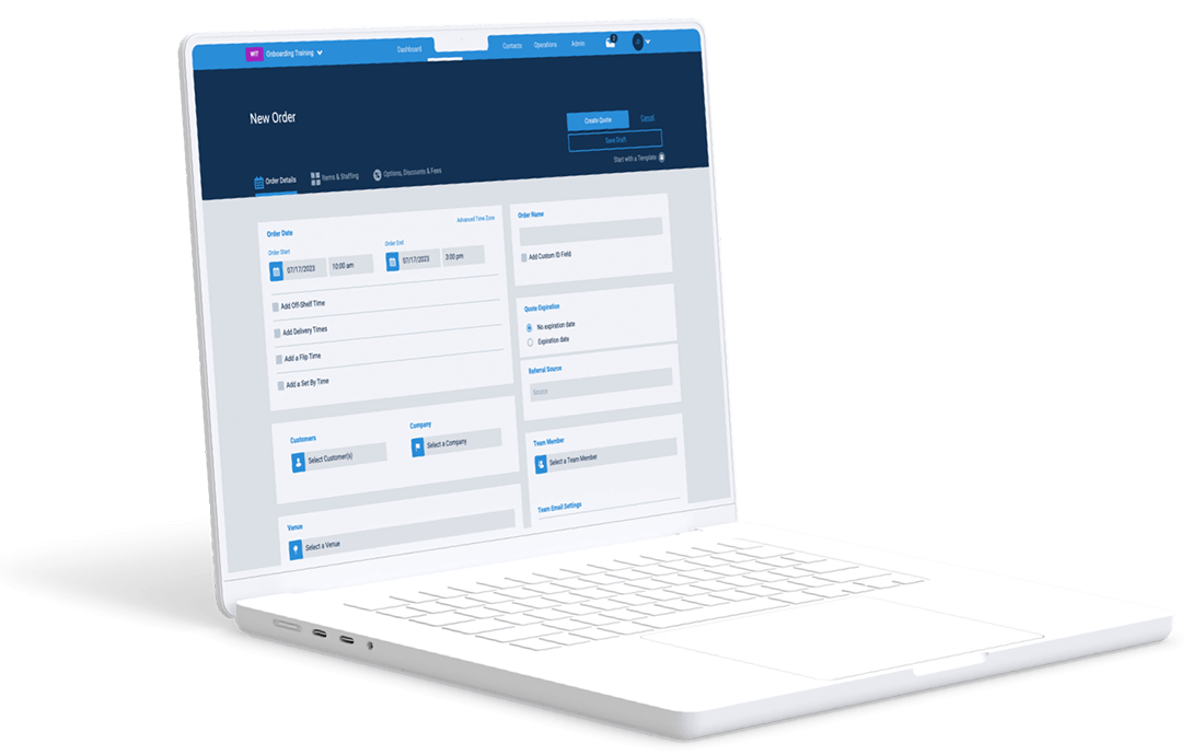Easiest rental software shown on laptop