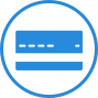 Accept online payments blue icon