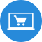 Rent online blue icon
