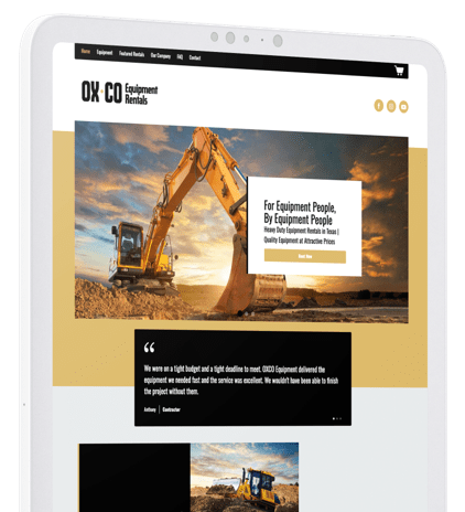 Rental websites for equipment rental companies
