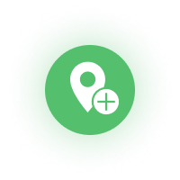 Multilocation Green Glowing Icon