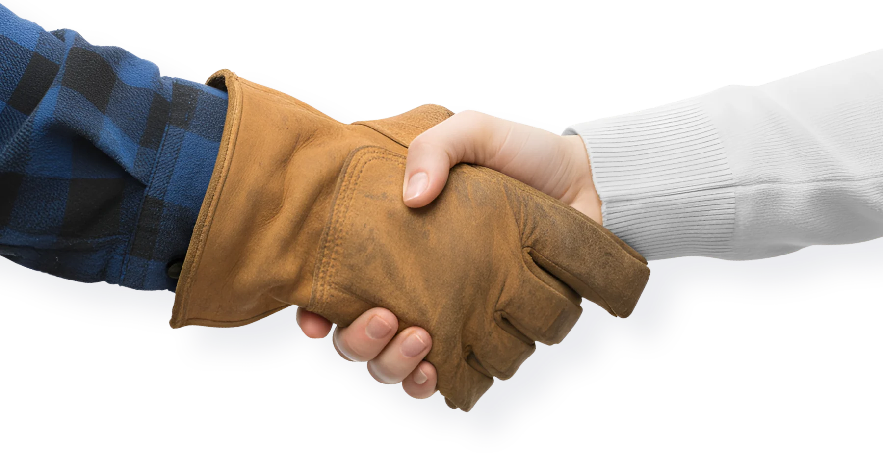 Construction Worker Shaking Hands with Businessman