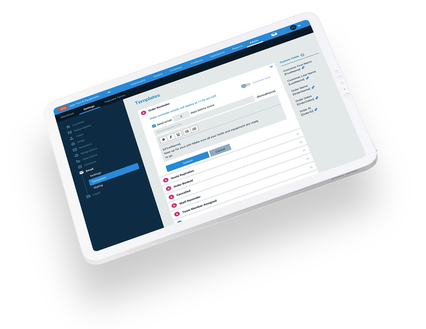 Tool & Equipment Automation on Tablet